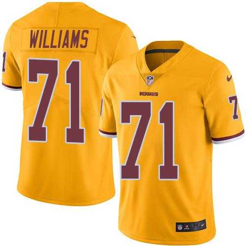 Nike Men & Women & Youth Redskins 71 Trent Williams Gold Color Rush Limited Jersey